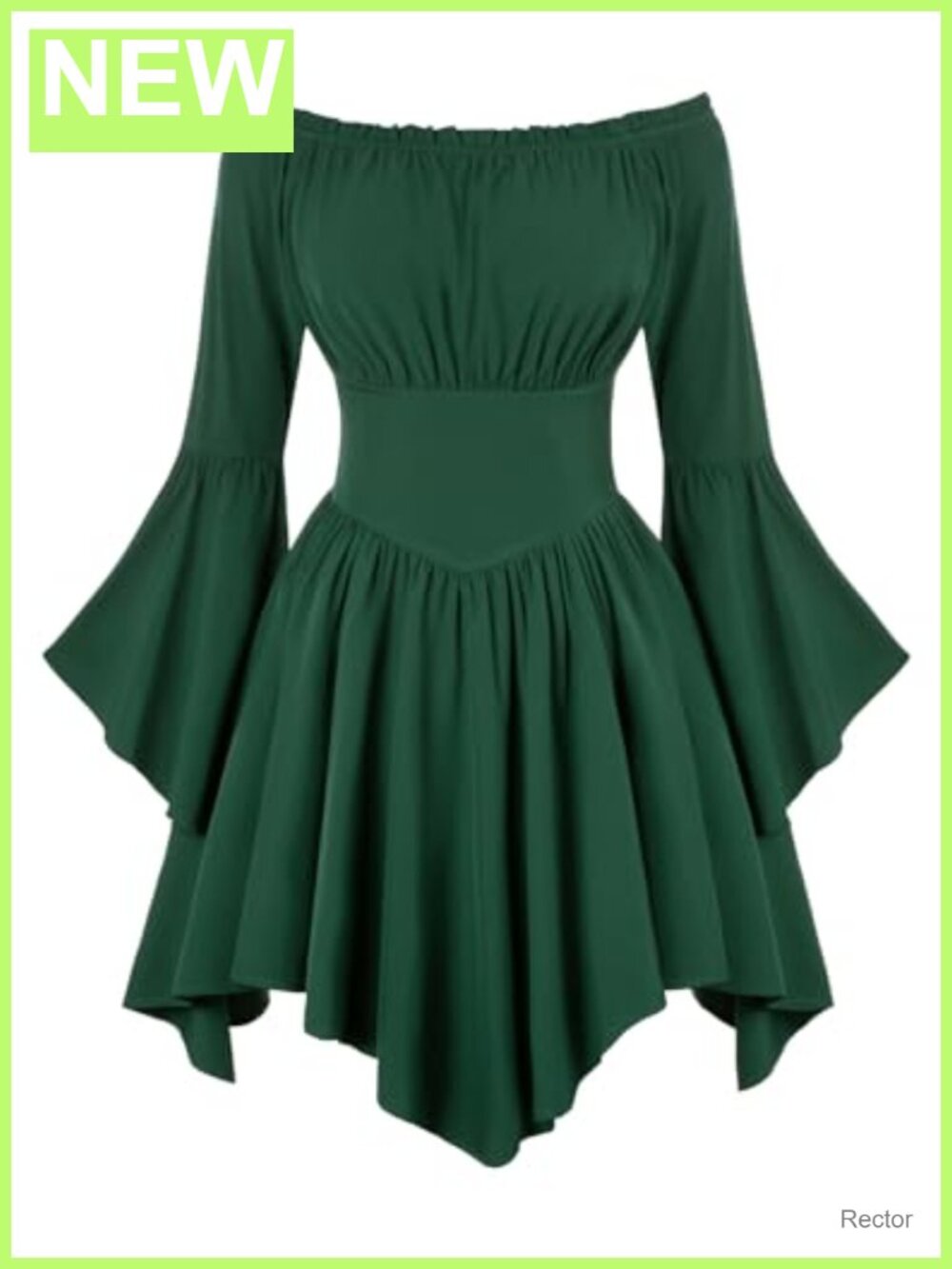 Renaissance Corset Dress Off Shoulder Bell Sleeve Peasant Costume
